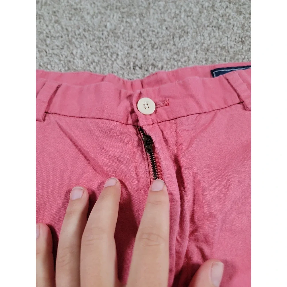 Vineyard Vines Breaker Shorts Men's 36x9 Pink Cotton Linen 4 Pocket Chino Preppy